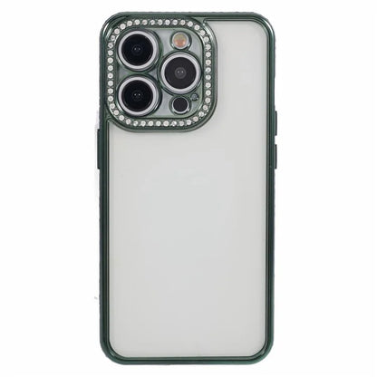 For iPhone 15 Pro Max TPU Case Rhinestones Decor Protective Phone Cover
