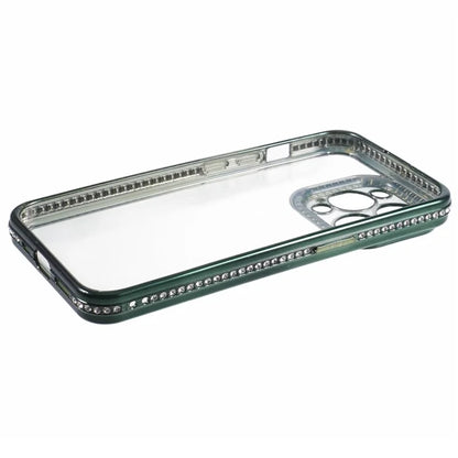 For iPhone 15 Pro Max TPU Case Rhinestones Decor Protective Phone Cover