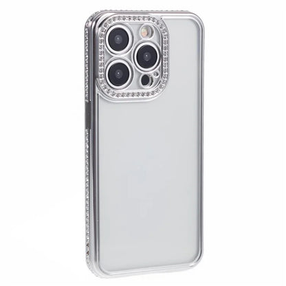 For iPhone 15 Pro Max TPU Case Rhinestones Decor Protective Phone Cover