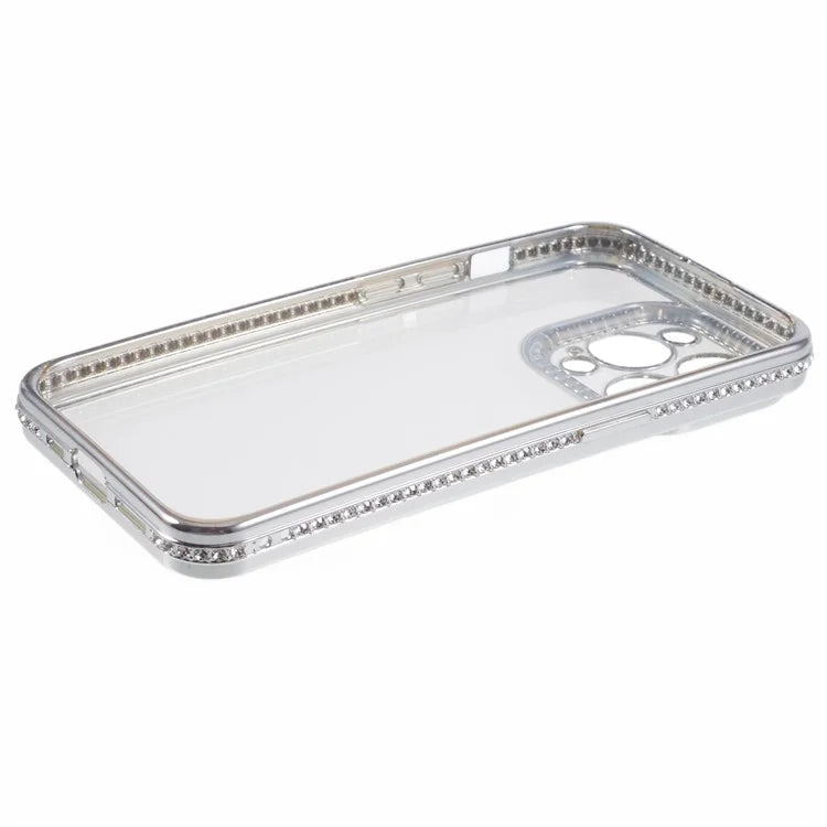 For iPhone 15 Pro Max TPU Case Rhinestones Decor Protective Phone Cover