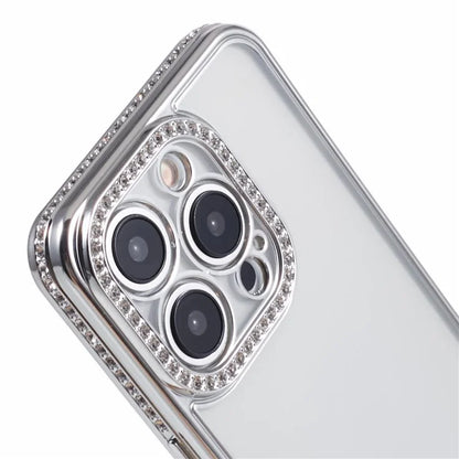 For iPhone 15 Pro Max TPU Case Rhinestones Decor Protective Phone Cover