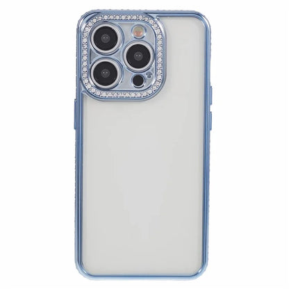 For iPhone 15 Pro Max TPU Case Rhinestones Decor Protective Phone Cover