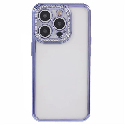 For iPhone 15 Pro Max TPU Case Rhinestones Decor Protective Phone Cover
