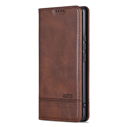 AZNS For Xiaomi 14 Ultra Leather Case Cowhide Texture Stand Wallet Phone Cover