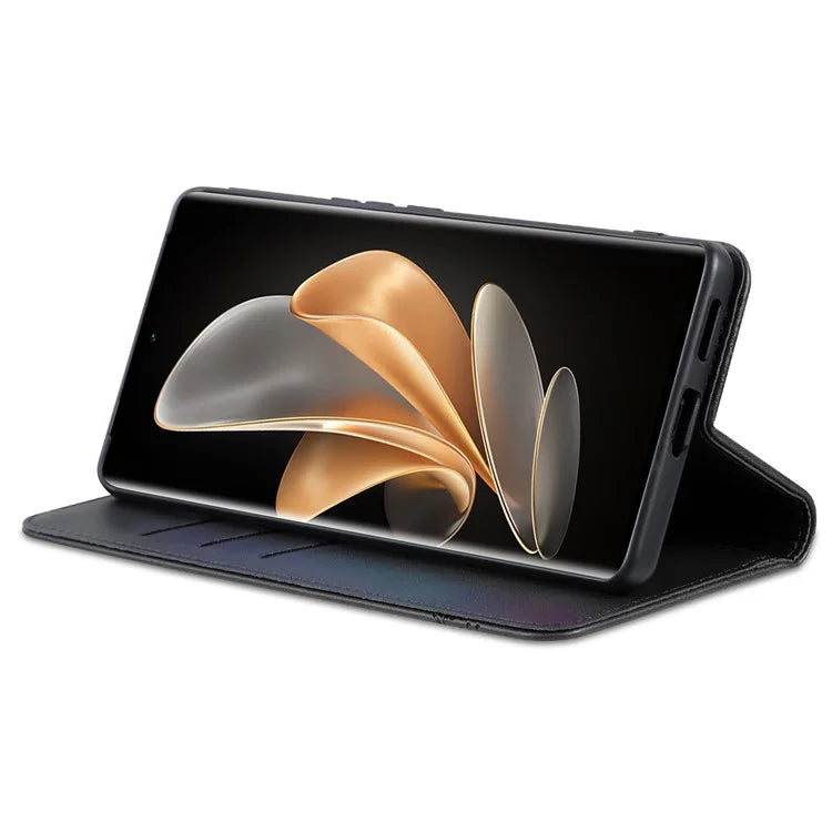 AZNS For Xiaomi 14 Ultra Leather Case Cowhide Texture Stand Wallet Phone Cover