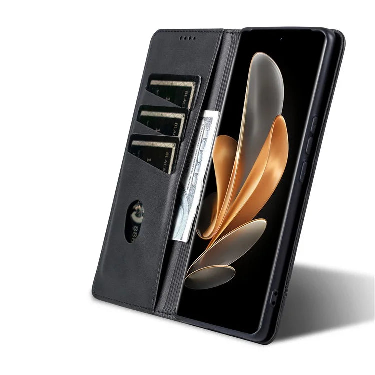 AZNS For Xiaomi 14 Ultra Leather Case Cowhide Texture Stand Wallet Phone Cover