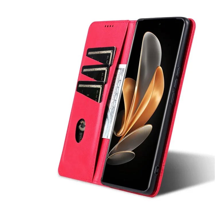 AZNS For Xiaomi 14 Ultra Leather Case Cowhide Texture Stand Wallet Phone Cover