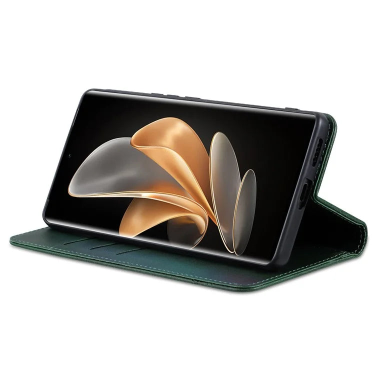 AZNS For Xiaomi 14 Ultra Leather Case Cowhide Texture Stand Wallet Phone Cover