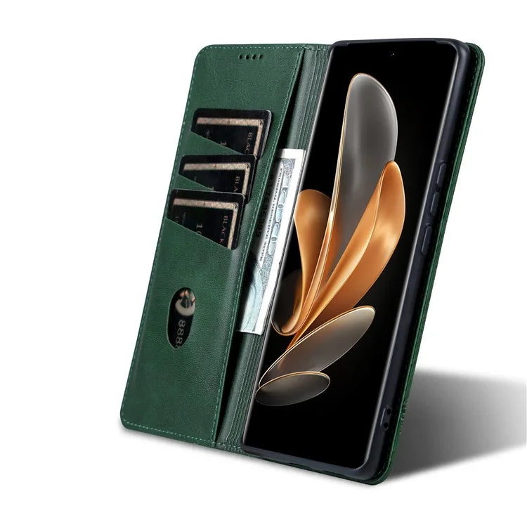 AZNS For Xiaomi 14 Ultra Leather Case Cowhide Texture Stand Wallet Phone Cover