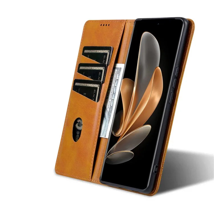 AZNS For Xiaomi 14 Ultra Leather Case Cowhide Texture Stand Wallet Phone Cover