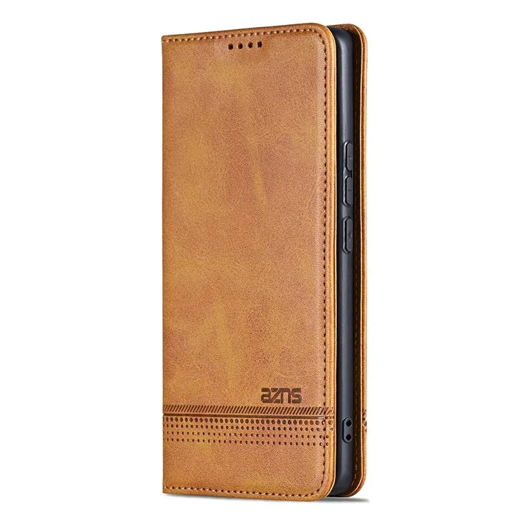 AZNS For Xiaomi 14 Ultra Leather Case Cowhide Texture Stand Wallet Phone Cover