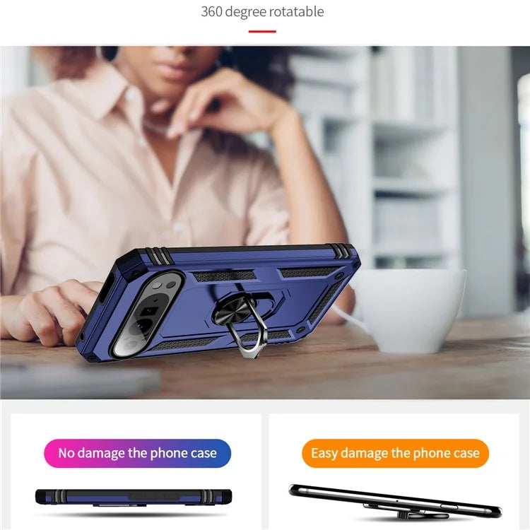For Google Pixel 9 Pro XL Case Shockproof Kickstand PC+TPU Phone Cover