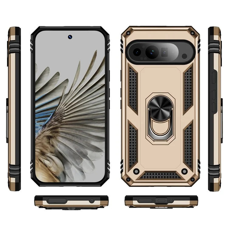 For Google Pixel 9 Pro XL Case Shockproof Kickstand PC+TPU Phone Cover