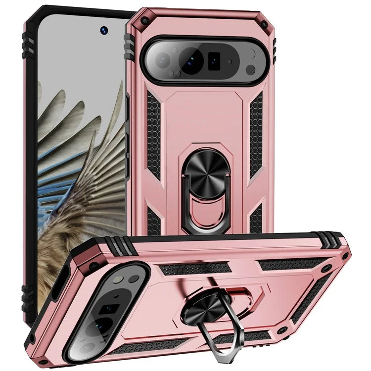 For Google Pixel 9 Pro XL Case Shockproof Kickstand PC+TPU Phone Cover