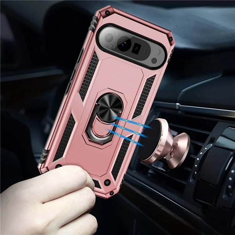 For Google Pixel 9 Pro XL Case Shockproof Kickstand PC+TPU Phone Cover