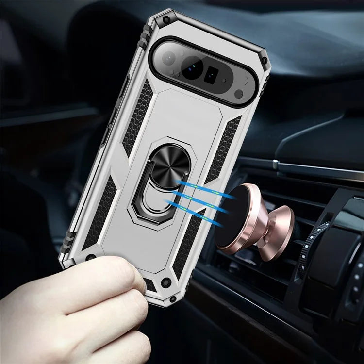 For Google Pixel 9 Pro XL Case Shockproof Kickstand PC+TPU Phone Cover