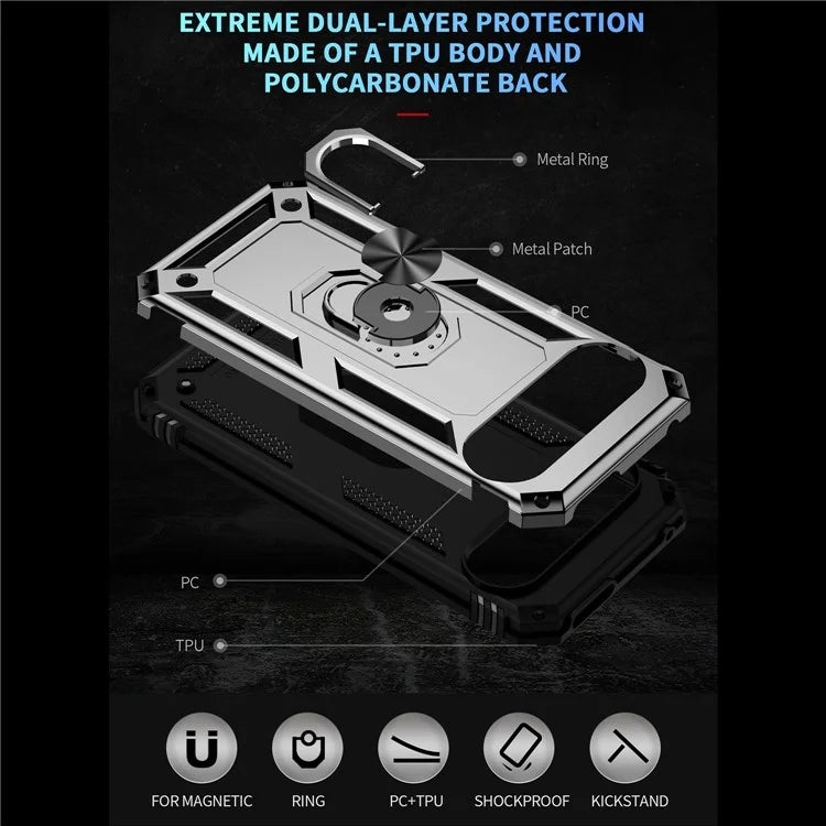 For Google Pixel 9 Pro XL Case Shockproof Kickstand PC+TPU Phone Cover