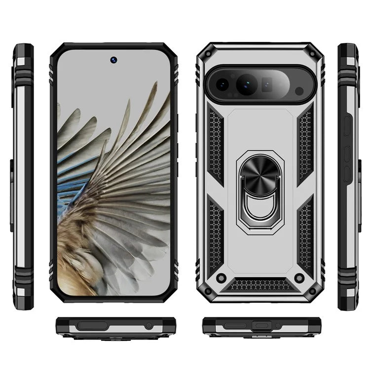 For Google Pixel 9 Pro XL Case Shockproof Kickstand PC+TPU Phone Cover