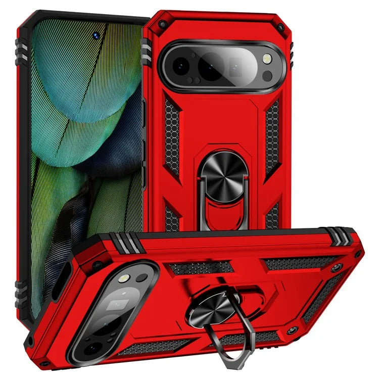 For Google Pixel 9 / Pixel 9 Pro Case Scratch-Proof PC+TPU Kickstand Phone Cover