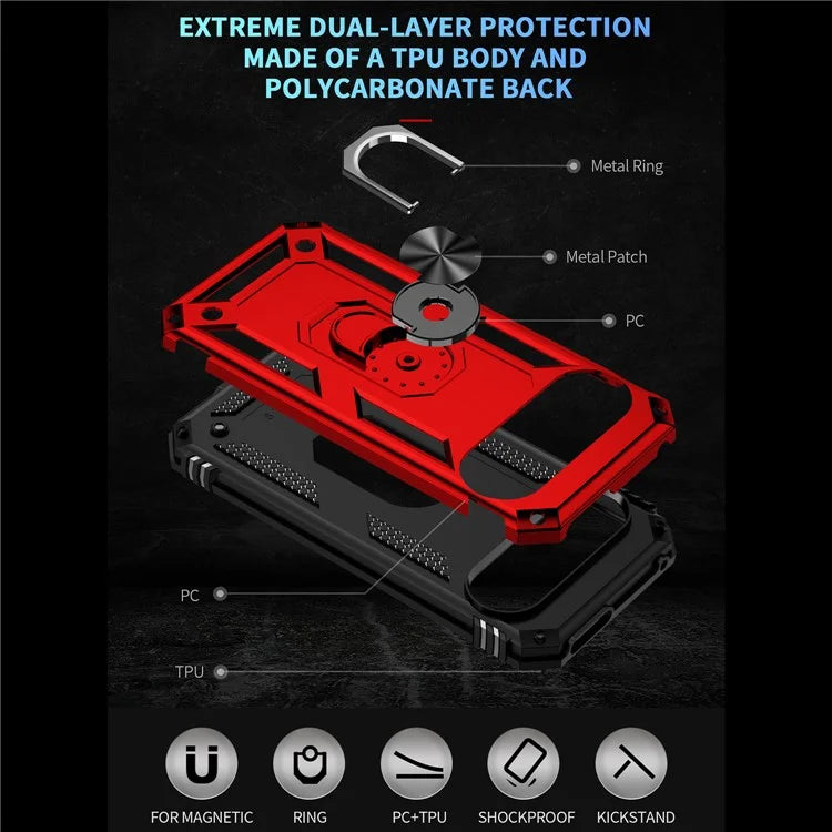 For Google Pixel 9 / Pixel 9 Pro Case Scratch-Proof PC+TPU Kickstand Phone Cover