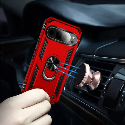 For Google Pixel 9 / Pixel 9 Pro Case Scratch-Proof PC+TPU Kickstand Phone Cover