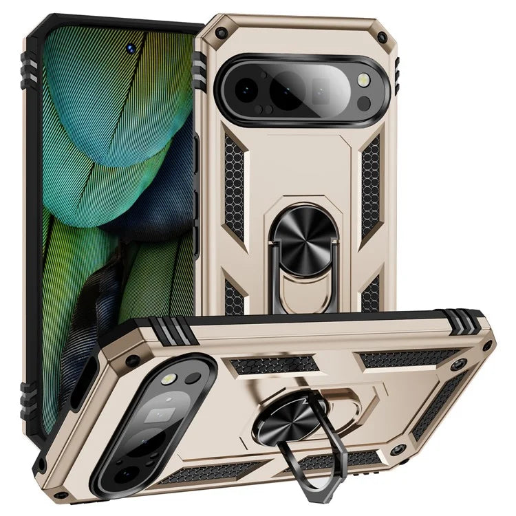 For Google Pixel 9 / Pixel 9 Pro Case Scratch-Proof PC+TPU Kickstand Phone Cover