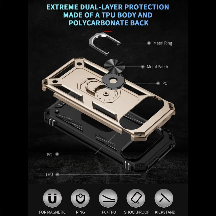 For Google Pixel 9 / Pixel 9 Pro Case Scratch-Proof PC+TPU Kickstand Phone Cover