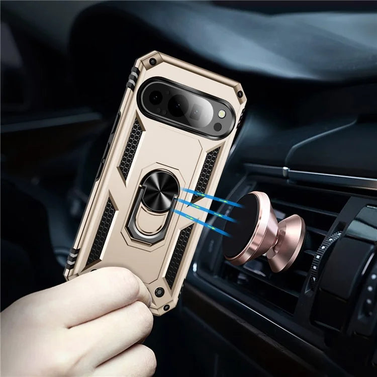 For Google Pixel 9 / Pixel 9 Pro Case Scratch-Proof PC+TPU Kickstand Phone Cover