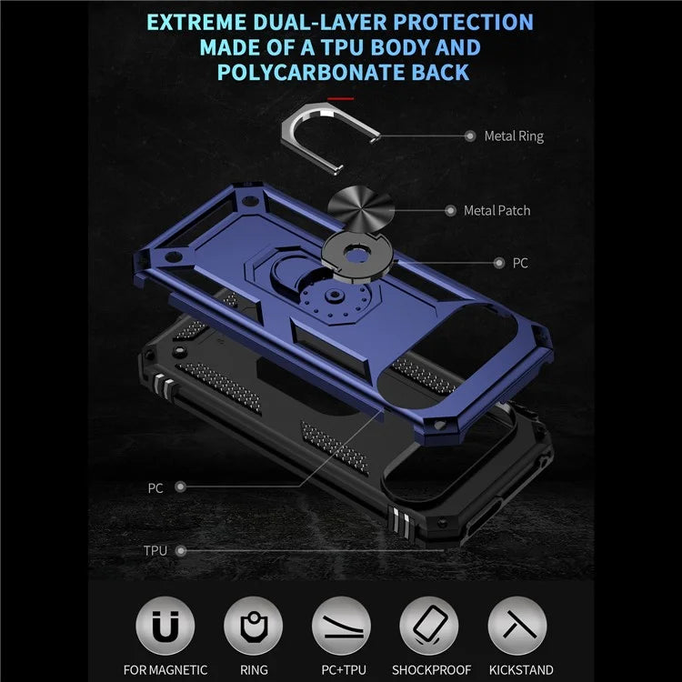 For Google Pixel 9 / Pixel 9 Pro Case Scratch-Proof PC+TPU Kickstand Phone Cover