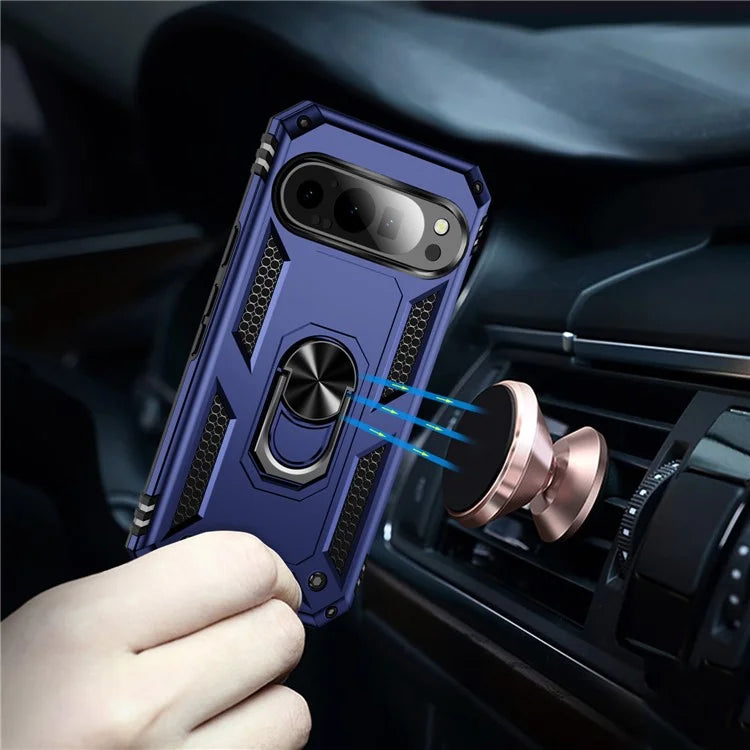 For Google Pixel 9 / Pixel 9 Pro Case Scratch-Proof PC+TPU Kickstand Phone Cover