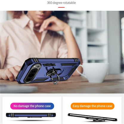 For Google Pixel 9 / Pixel 9 Pro Case Scratch-Proof PC+TPU Kickstand Phone Cover
