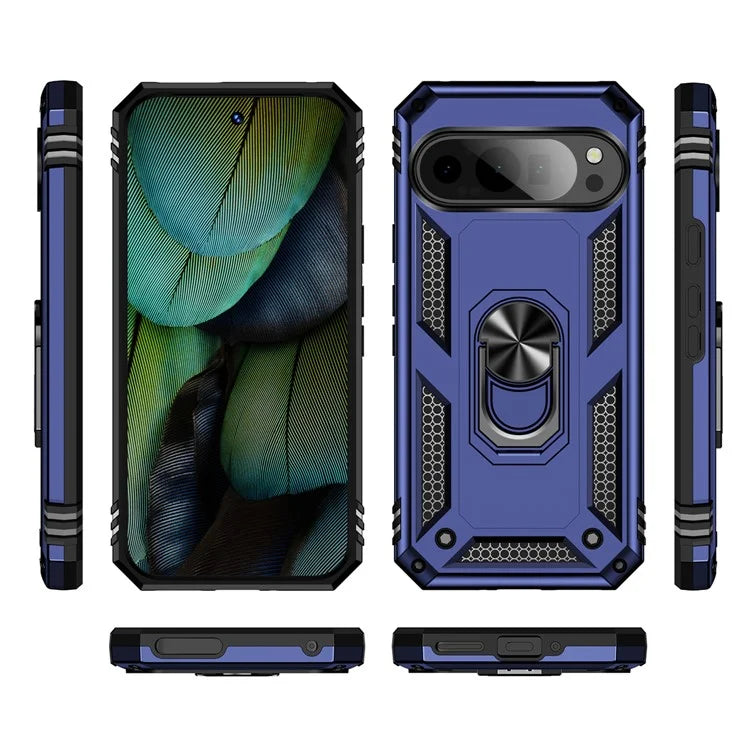 For Google Pixel 9 / Pixel 9 Pro Case Scratch-Proof PC+TPU Kickstand Phone Cover