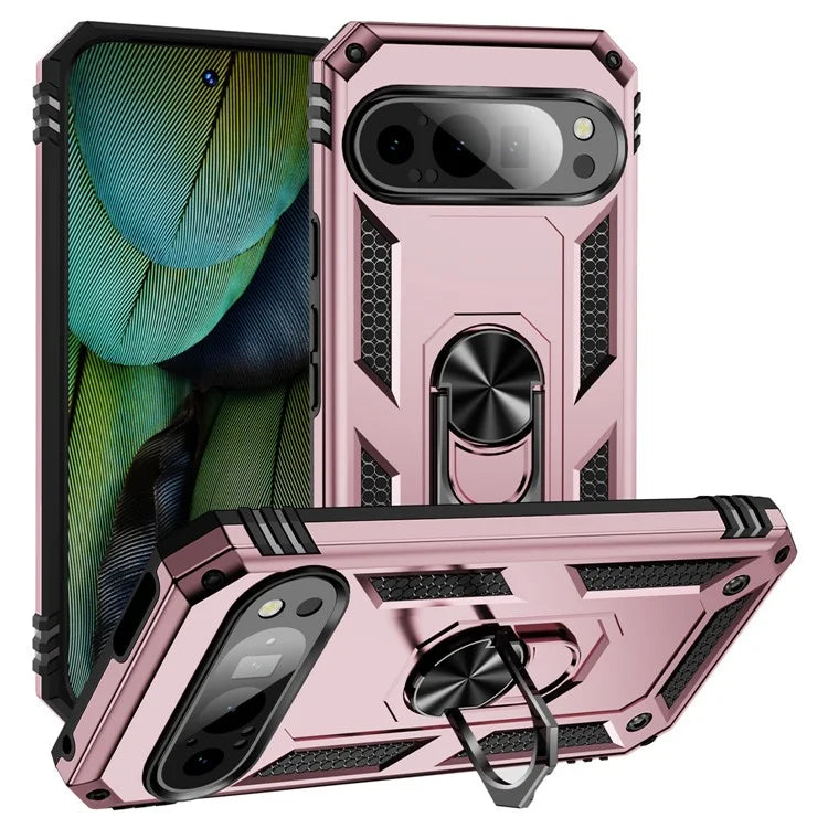 For Google Pixel 9 / Pixel 9 Pro Case Scratch-Proof PC+TPU Kickstand Phone Cover