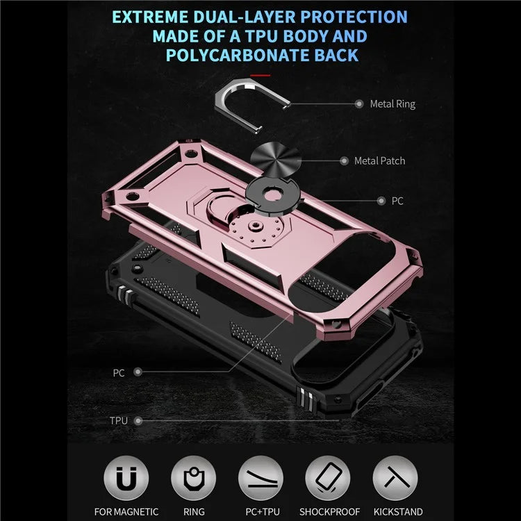For Google Pixel 9 / Pixel 9 Pro Case Scratch-Proof PC+TPU Kickstand Phone Cover