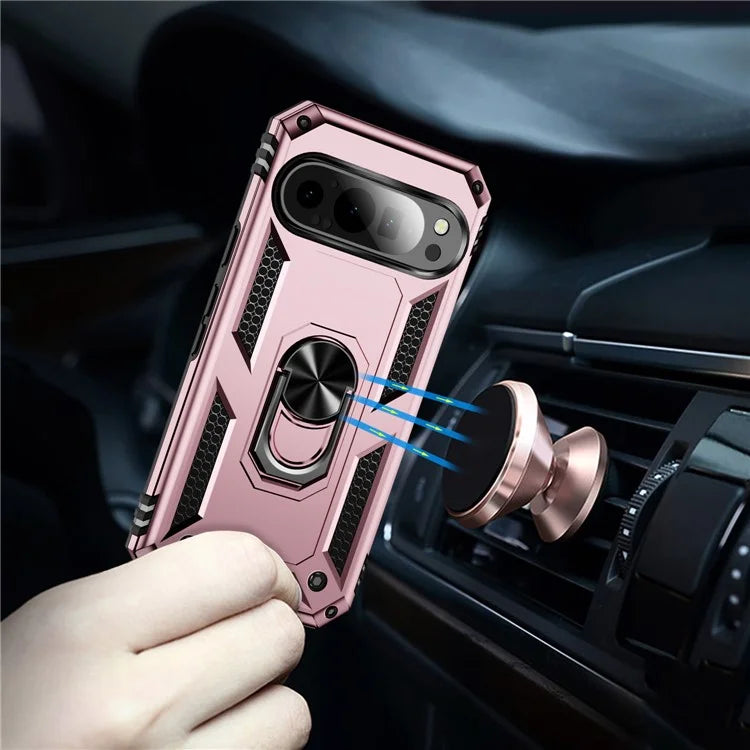 For Google Pixel 9 / Pixel 9 Pro Case Scratch-Proof PC+TPU Kickstand Phone Cover