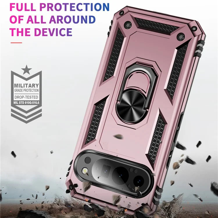 For Google Pixel 9 / Pixel 9 Pro Case Scratch-Proof PC+TPU Kickstand Phone Cover