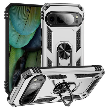 For Google Pixel 9 / Pixel 9 Pro Case Scratch-Proof PC+TPU Kickstand Phone Cover