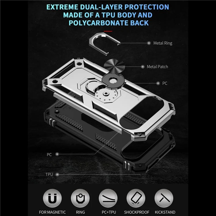For Google Pixel 9 / Pixel 9 Pro Case Scratch-Proof PC+TPU Kickstand Phone Cover