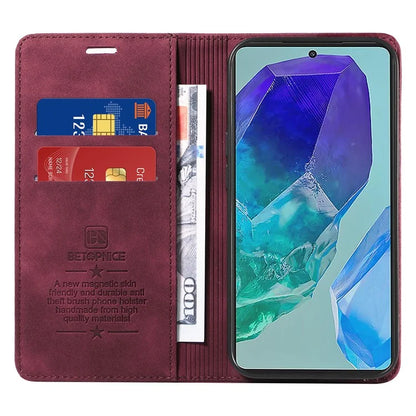 BETOPNICE 003 For Samsung Galaxy M55 5G / C55 5G / F55 5G Case Magnetic Closing Leather Cover RFID Blocking Wallet