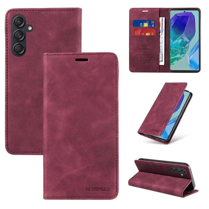 BETOPNICE 003 For Samsung Galaxy M55 5G / C55 5G / F55 5G Case Magnetic Closing Leather Cover RFID Blocking Wallet