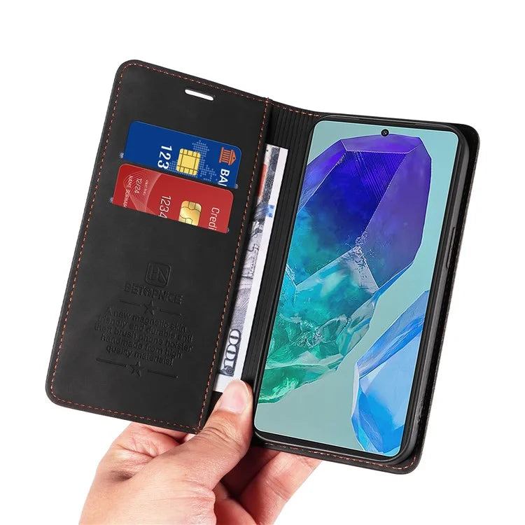 BETOPNICE 003 For Samsung Galaxy M55 5G / C55 5G / F55 5G Case Magnetic Closing Leather Cover RFID Blocking Wallet