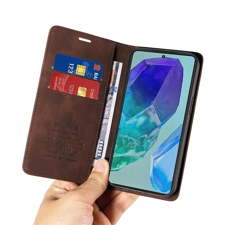 BETOPNICE 003 For Samsung Galaxy M55 5G / C55 5G / F55 5G Case Magnetic Closing Leather Cover RFID Blocking Wallet