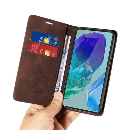 BETOPNICE 003 For Samsung Galaxy M55 5G / C55 5G / F55 5G Case Magnetic Closing Leather Cover RFID Blocking Wallet