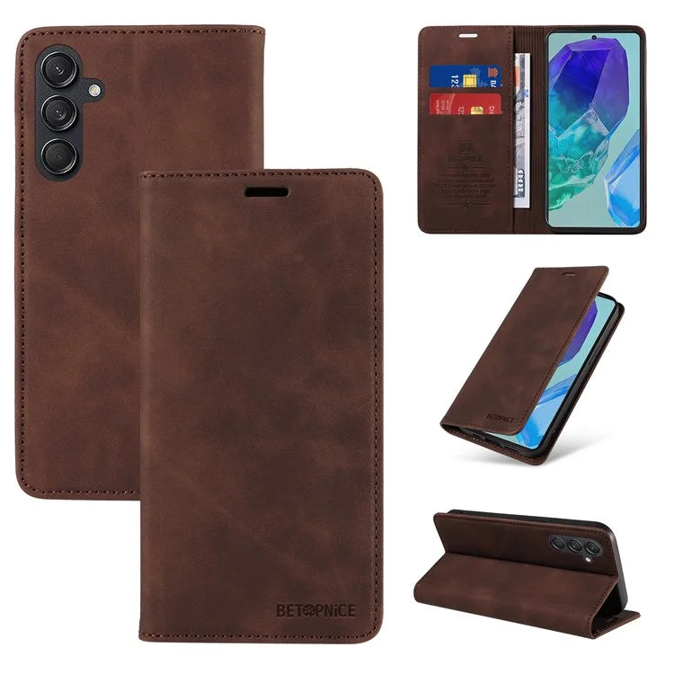 BETOPNICE 003 For Samsung Galaxy M55 5G / C55 5G / F55 5G Case Magnetic Closing Leather Cover RFID Blocking Wallet