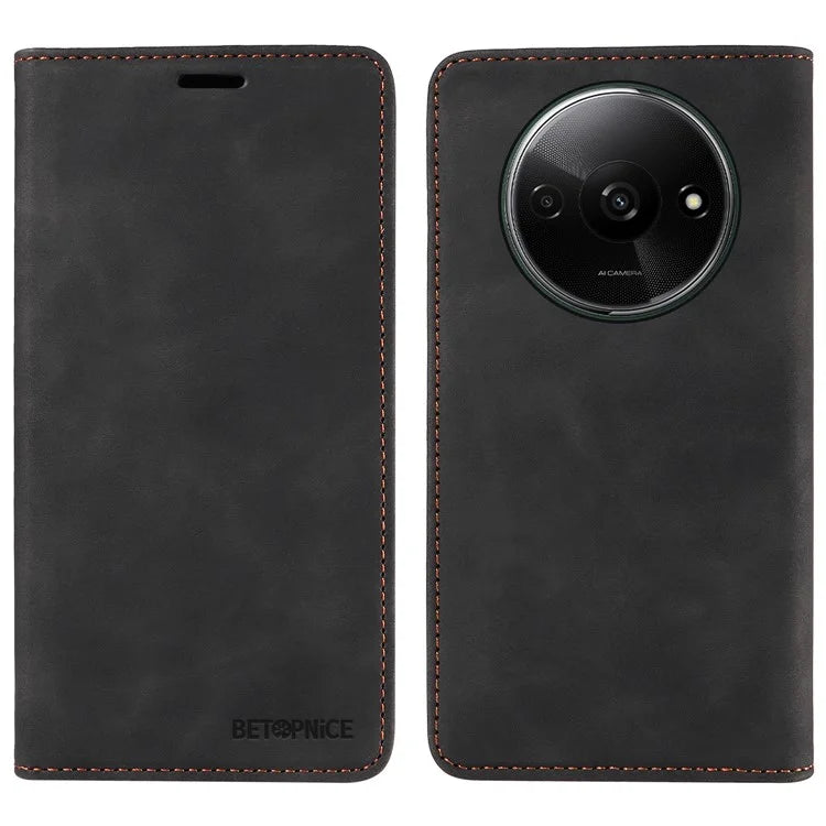 BETOPNICE 003 For Xiaomi Redmi A3 / Poco C61 4G Case RFID Blocking Wallet Leather+TPU Phone Protector