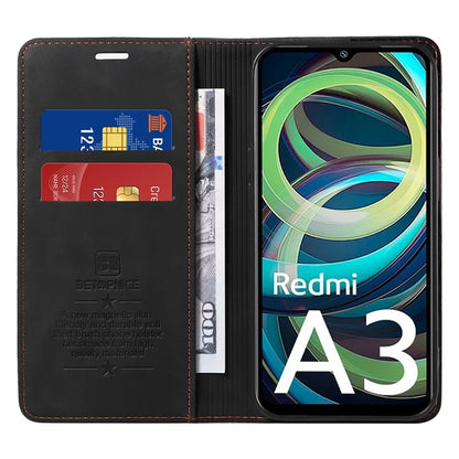 BETOPNICE 003 For Xiaomi Redmi A3 / Poco C61 4G Case RFID Blocking Wallet Leather+TPU Phone Protector