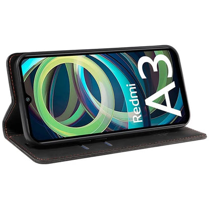 BETOPNICE 003 For Xiaomi Redmi A3 / Poco C61 4G Case RFID Blocking Wallet Leather+TPU Phone Protector