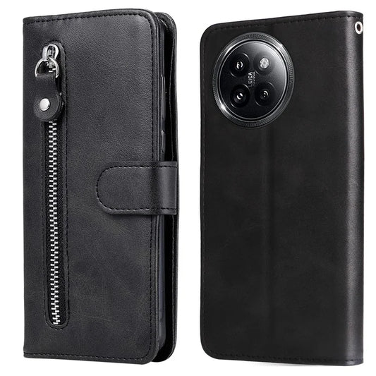 For Xiaomi Civi 4 Pro 5G / 14 Civi 5G Case Stand Calf Texture Anti-Dust Phone Cover with Zipper Pocket