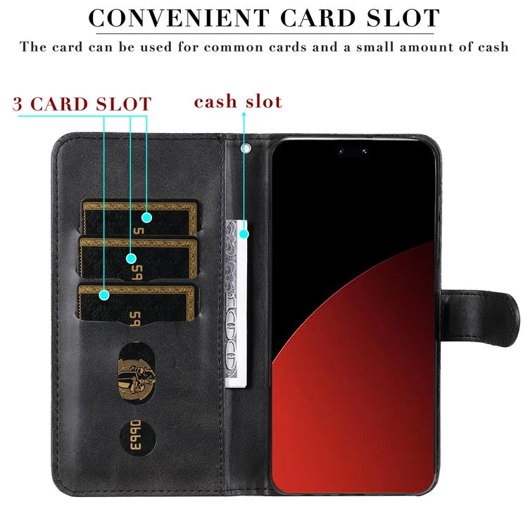 For Xiaomi Civi 4 Pro 5G / 14 Civi 5G Case Stand Calf Texture Anti-Dust Phone Cover with Zipper Pocket