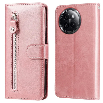 For Xiaomi Civi 4 Pro 5G / 14 Civi 5G Case Stand Calf Texture Anti-Dust Phone Cover with Zipper Pocket
